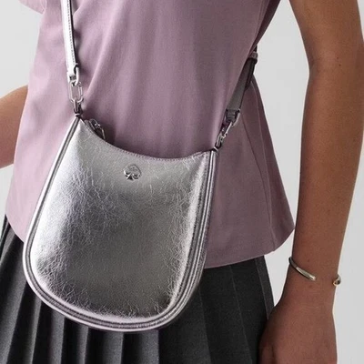 Сумка через плечо Kate Spade металлик серебро Kayla небольшая качели - Изображение 1 из 4