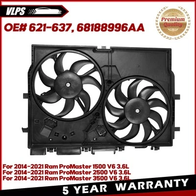 Radiator Fan Assembly for Ram Promaster 1500 2500 3500 2014-21 68189000AB 621637 Foto 1 de 4