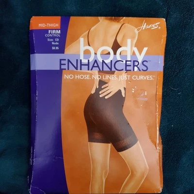Hanes Body Enhancers Бесшовный Середина Бедра Твердый Контроль CD Обнаженный Формирующий Пояс  - Изображение 1 из 4