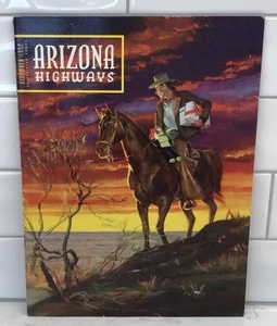 Arizona Highways Magazine December 1952 Cowboy On Horseback With Gifts Vintage - Imagen 1 de 9