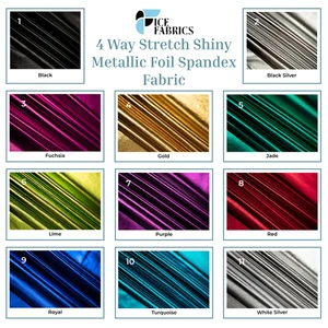 4 Way Stretch Shiny Metallic Foil Spandex Fabric - Picture 1 of 5