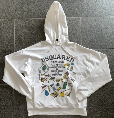 DSQUARED2 S/S 2010 CAMPING M HOODY SWEATSHIRT GLAMPING SHIRT FART FREE - Imagen 1 de 4