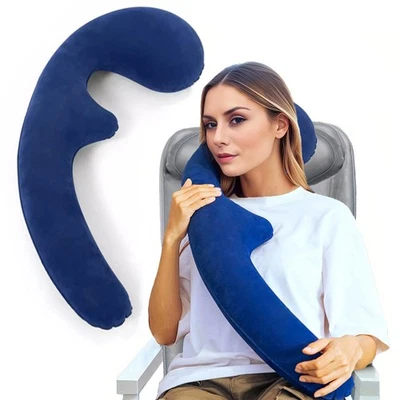 Almohada de cuello inflable para viajar en avión Almohadas de viaje inflables para... Foto 1 de 4