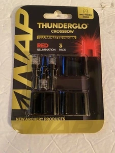 NAP Thunderglo Crossbow RED illumination Half Moon Nocks **NEW SEALED** - Picture 1 of 3