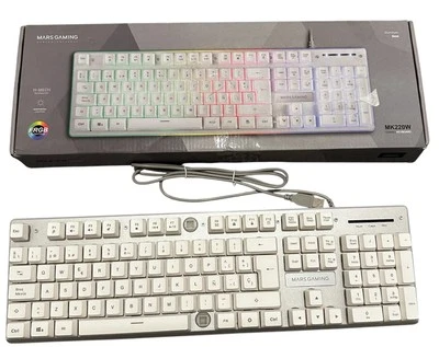 Mars Gaming MK220W Gaming Keyboard,Aluminium Base, FRGB Lighting,To Missing Caps - Image 1 of 2