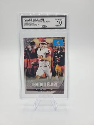 Caleb Williams 2022 Leaf Rookie Flag #FL03 - CCG 10 GEM ESTADO PERFEITO 💎  - Imagem 1 de 2