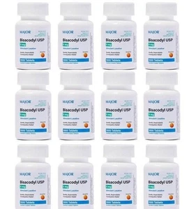 12 X Major Bisacodyl 5 mg EC (Compare to Dulcolax) 1000ct (Total 6000) Exp 10/27 - Picture 1 of 2