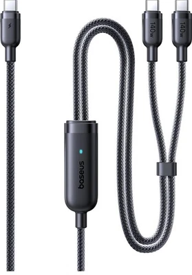 Cabo USB C, porta única Max 140W 4,9 pés 5A cabo carregador USB C, 2 em 1 - Imagem 1 de 4