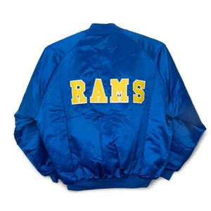 Vintage Los Angeles Rams Satin Jacket Blue Chalk Line Chalkline 4XL - XXXXL RARE - Bild 1 von 9
