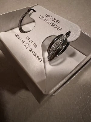 Victoria Townsend 1/2 克拉 tw 925 纯银正品钻石圈零售 $160 — 第 1/2 张图片