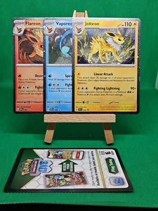 Colección de pósteres de Evoluciones prismáticas promociones Flareon 167 Jolteon 169 Vaporeon - Imagen 1 de 12
