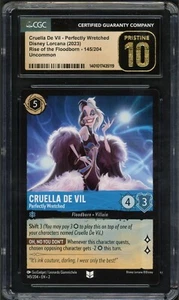Lorcana CGC 10 Pristine Floodborn Uncommon Cruella De Vil Perfectly Wretched - Picture 1 of 2