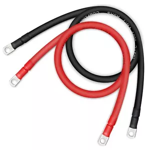 8 AWG Battery Cable 2 PCS Battery Cables with Terminals Battery Cable Wire wi... - Picture 1 of 5