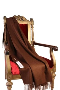 BestSockDrawer Dark brown alpaca wool throw - Picture 1 of 2