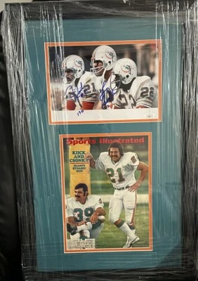 Larry Csonka Jim Kiick Dual Signed custom framed ensemble. Jsa COA. SI - Image 1 of 4