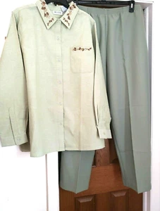 $28 WOW 2 Piece SET WAS $75 BLOUSE 2XL 56" Bust Tunic 31"L + 22W 38-48"W Pant - Picture 1 of 9