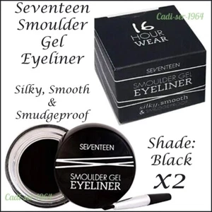 Seventeen Smoulder Gel Eyeliner 16 Hour Wear Silky Smooth & Smudge Proof NEW  x2 - Picture 1 of 24