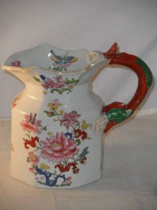 Georgian? 19th Century Gaudy Welsh Ironstone Jug Rare Design? Serpent Handle A/F - Picture 1 of 15