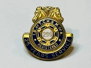 Vintage IBT Teamsters Local 299 Detroit Hoffa 25 Year Service Award Pin Badge - Picture 1 of 3