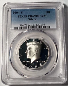 2004 S Silver Kennedy Half Dollar, PCGS PR69 DCAM - Picture 1 of 2