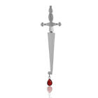 1Pc Hip-Hop Cross Sword Crystal Stud Earring Cool Handsome Jewelry Gift  `7H
