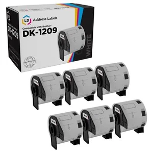 LD Compatibile Brother DK-1209 6 rotoli di etichette per indirizzi / 1,1 pollici x 2,4 pollici - Foto 1 di 7