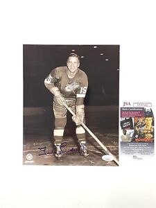 Ted Lindsay Signed Autographed 8x10 Photo Detroit Red Wings Hall of Fame JSA COA