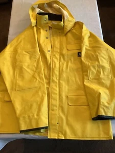Carhartt Tall PVC Hooded Rain Jacket, Yellow - Picture 1 of 7
