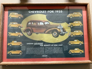 1935 CHEVROLET MODELS FRAMED PRINT - Picture 1 of 1