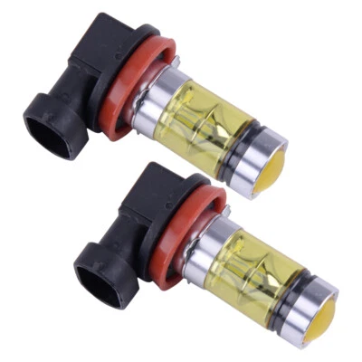 2X H11 100W LED 4300K Yellow Samsung 2323 Projector Fog Driving Light Bulbs zw - Image 1 of 4