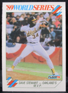 1990 Fleer '89 World Series Dave Stewart Oakland A's MVP Baseball Card #8 of 12