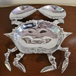Piatto da portata diviso Wilton ARMETALE STYLE NON MARCATO Sea Life Granchio Chip & Dip - Foto 1 di 17