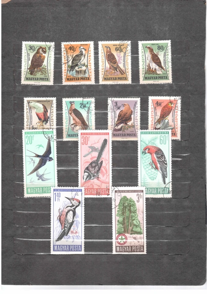 HUNGARY 1962,1966 - BIRDS - 2 full sets of 8+ 5 CTO stamps - Image 1 of 1