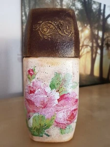 Vintige jar, shabby chic, handmade decorative jar,decoupage, floral ,roses  - Picture 1 of 4