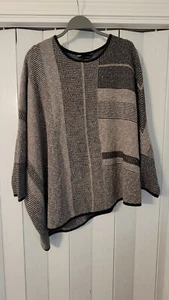 Ming Wang Asymmetrical Dolman Sleeve Sweater Women’s Size L Oversized Knit Multi - Picture 1 of 7