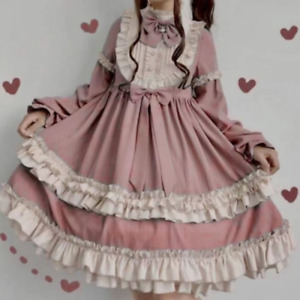 Lolita Girls Ruffles Dress Pleated Midi Cosplay Victorian Princess Sweet Dresses