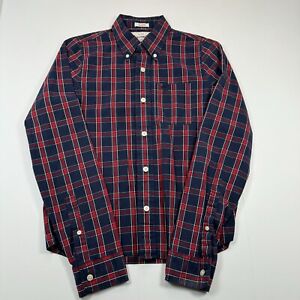 Abercrombie Kids Boys Muscle Plaid Red/Blue Button Up Shirt Size XL
