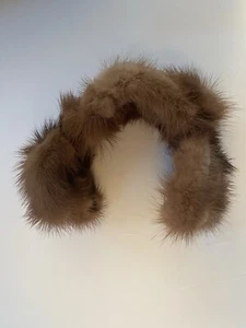 Child Genuine Mink Headband Parties Christmas Aspen Ski Winter little Girl’s Fur - Picture 1 of 8
