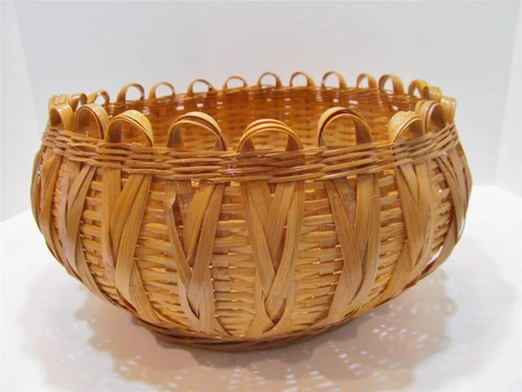 Vintage 10" Round Weave Basket Cover