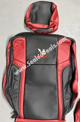 Fundas de asiento de cuero rojas y negras para Dodge Charger 2015-2023 con logotipo 392 Foto 1 de 4