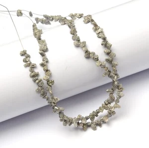 Perline pietre preziose diamantate grigie naturali filo 8 pollici 3-5 mm forma grezza irregolare - Foto 1 di 3