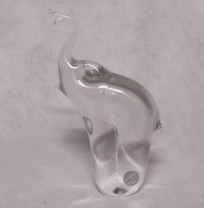 Estatuilla pisapapeles Vilca Atelier cristal plomo elefante tronco transparente Italia  - Imagen 1 de 12