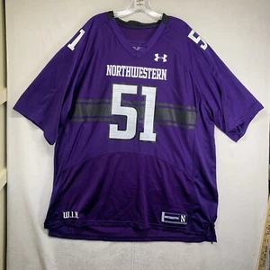 Camiseta de fútbol americano Under Armour #51 Northwestern Wildcats púrpura AUTÉNTICA para hombre 2XL - Imagen 1 de 19