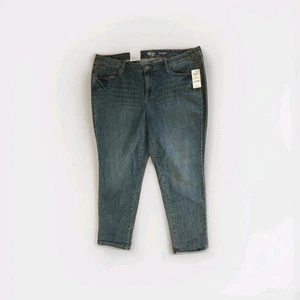 STYLE & CO. JEANS BOYFRIEND TIRO MEDIO ELÁSTICO AZUL DENIM 18W (40x 29) (41x28) - Imagen 1 de 6