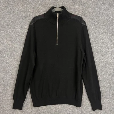 Suéter tejido tartán con cremallera negra Burberry para hombre detalle de hombro lana talla L Foto 1 de 4