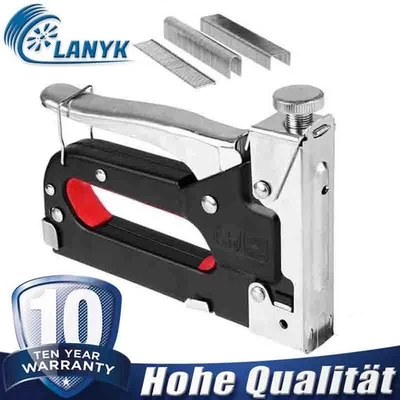 Manuell Tacker Verchromung für Holz Möbel Polster mit 600 Heftklammern Tacker - Bild 1 von 4