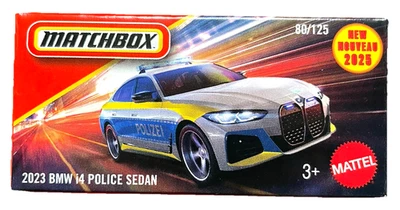 Matchbox 2023 BMW i4 G26 Polizei Sedan 80/125 2025 Power Grabs 1:64 Modellauto - Bild 1 von 4