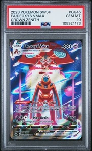 2023 POKEMON SWORD & SHIELD CROWN ZENITH #GG45 FULL ART/DEOXYS VMAX PSA 10 - Picture 1 of 2