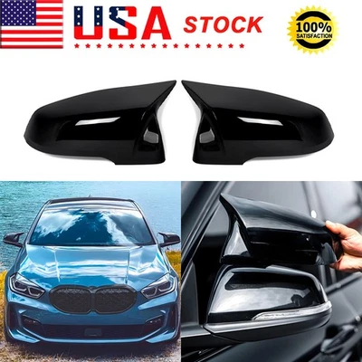 Fit BMW X1 F48 X2 F39 F40 F44 Z4 G29 Supra 2x Gloss Black Side Mirror Cover Caps Foto 1 de 4