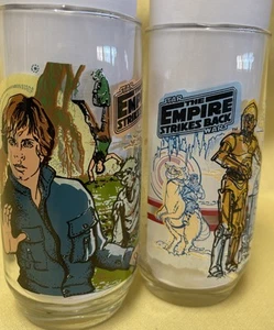 Vintage 1980 Stars Wars The Empire Strikes Back Burger King Glasses set of 2 NOS - Picture 1 of 6